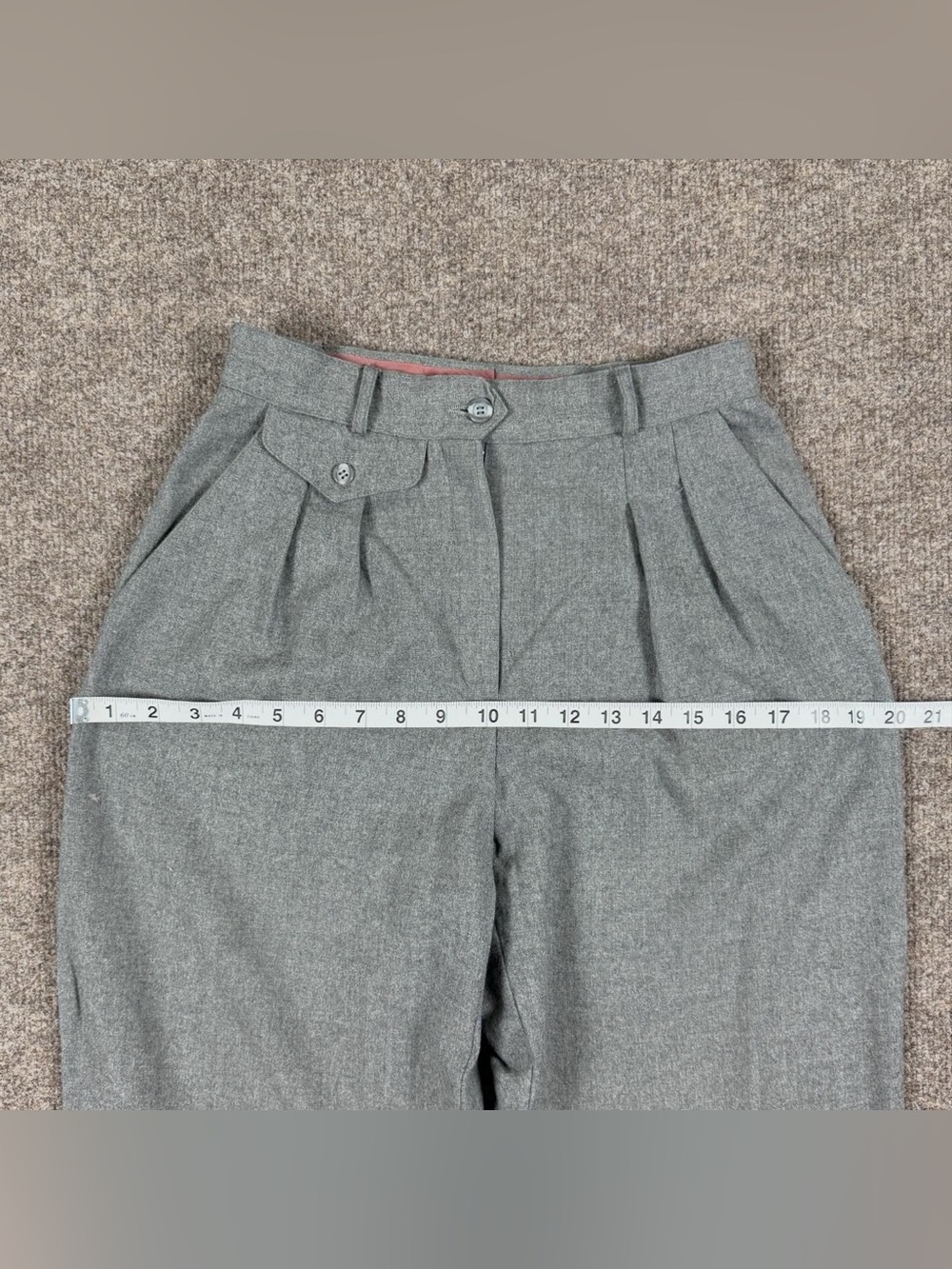 Vintage‎ Liz Claiborne Grey 100% Wool Tapered Leg Trouser Pants Womens Size 6 XS - Picture 6 of 12